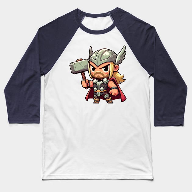 Cute Thor from scandinavian mythology Baseball T-Shirt by Dmytro